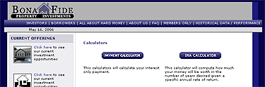 Built in Payment and IRS Calculators.
