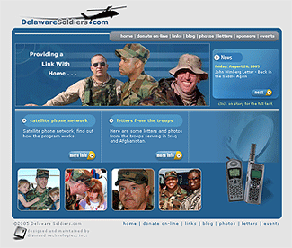 Delaware Soldier.com. Providing a link home for our Armed Forces, serving in Iraq & Afganistan.