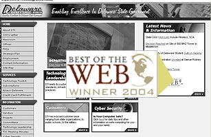 Design that won Best of the Web Award, 2004. 